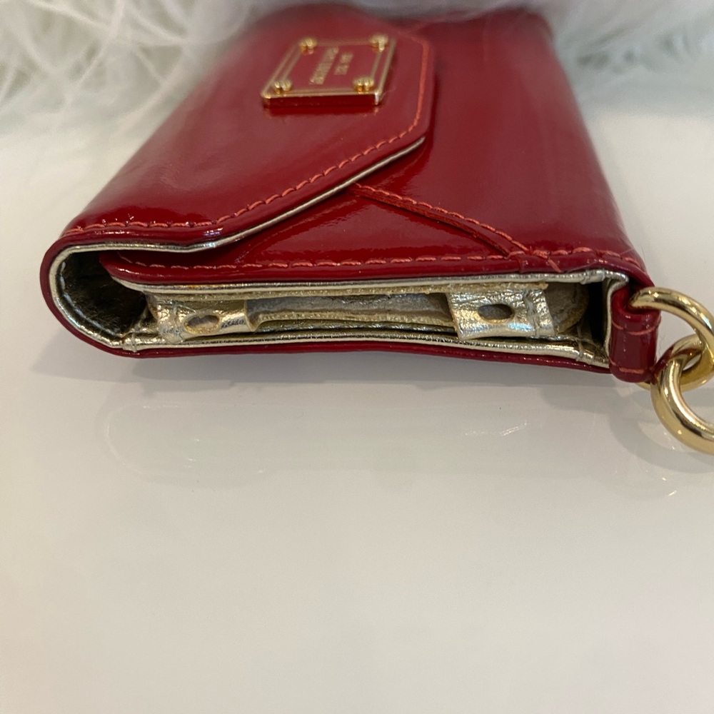 Michael Kors Glossy Red Wristlet with Gold Accents - Picture 4 of 8